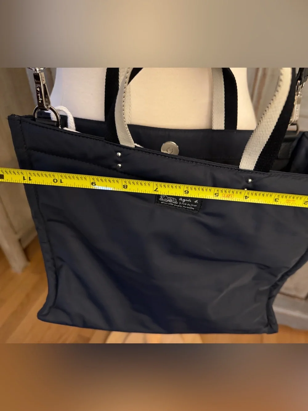 Agnes B VOYAGE Black Tote Bag with Contrast Handles